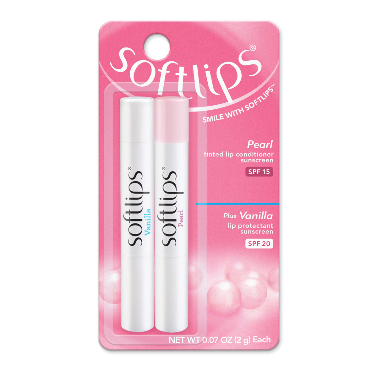 Softlips Daily Lip Moisturizer Spf, Pearl Tint & Vanilla Flavor, Hydrates & Soothes, Pack Of 2