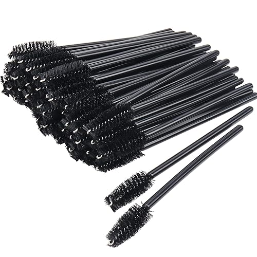 Myaokue-Up 100 Pack Disposable Mascara Wands Eyelash Brushes Makeup Tool Kit - Black