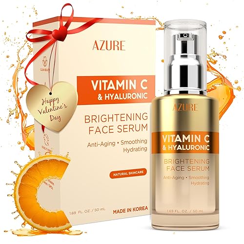 Azure Vitamin C Face Serum - K Beauty Anti-Aging With Hyaluronic Acid, 1.69 Fl Oz