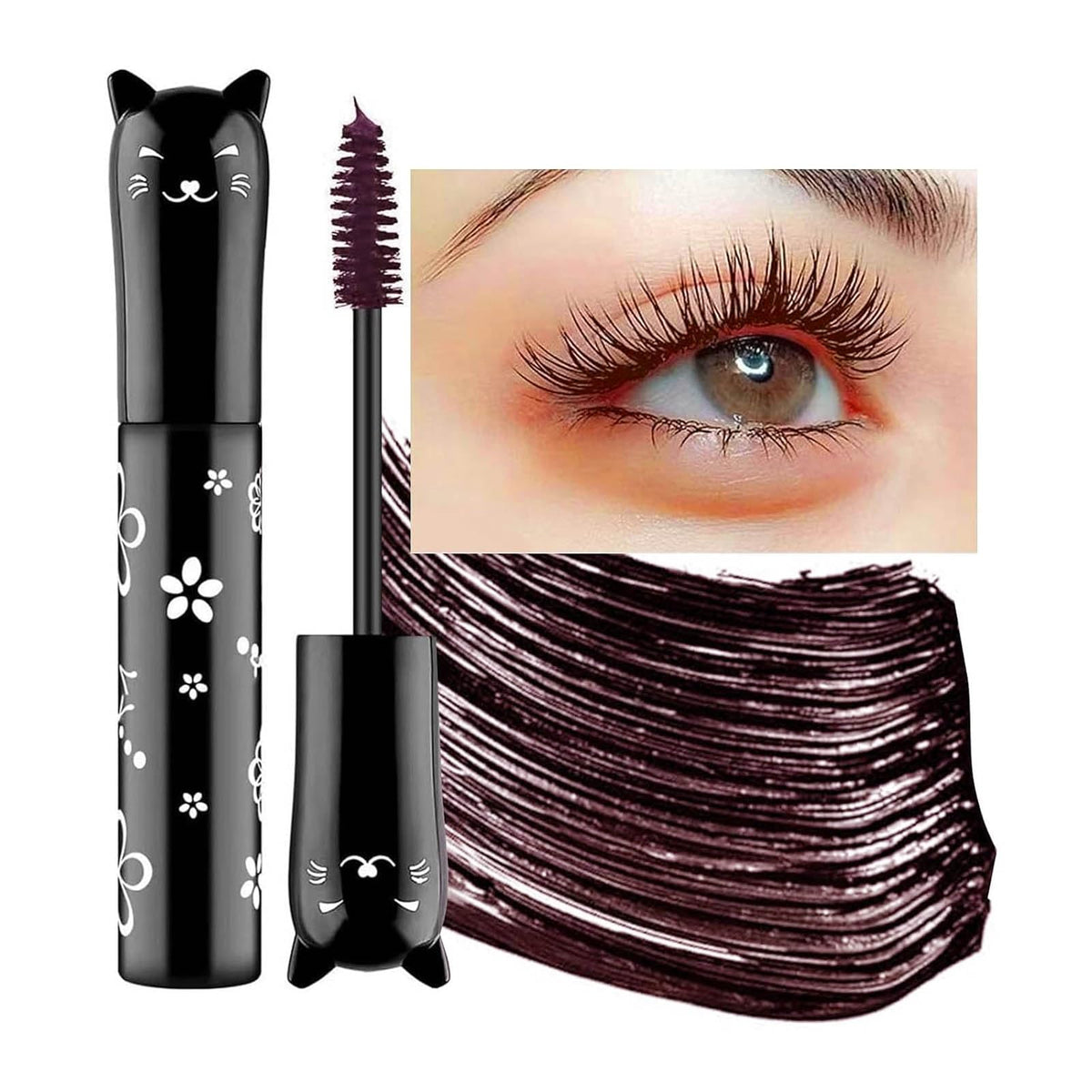 Twlbxmg Brown Waterproof Mascara - Volumizing, Lengthening, Fast Dry Eye Makeup, 0.98 Fl Oz