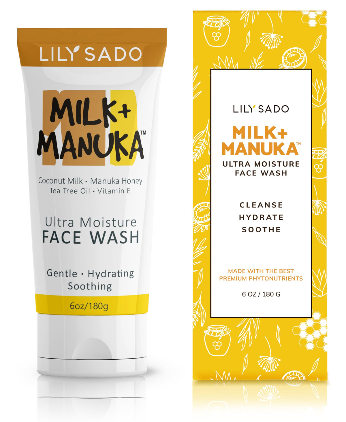 Lily Sado Coconut Milk & Manuka Honey Cream Cleanser - 6Oz Ultra Moisturizing Facial Wash