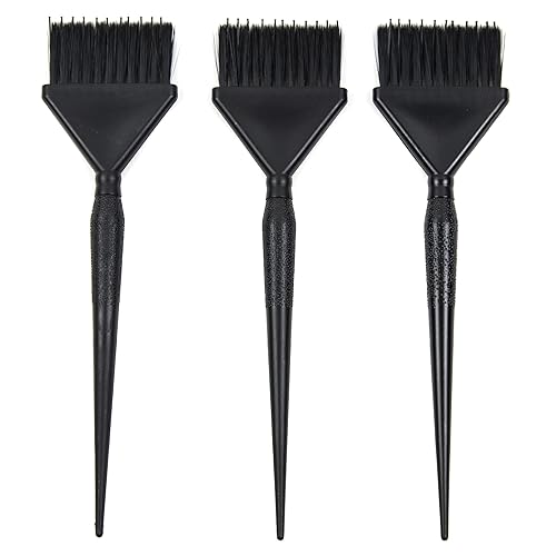 Salon Supply Co Classic Hair Color Brushes Set - 3 Nylon Tint Applicators with Comb Pins