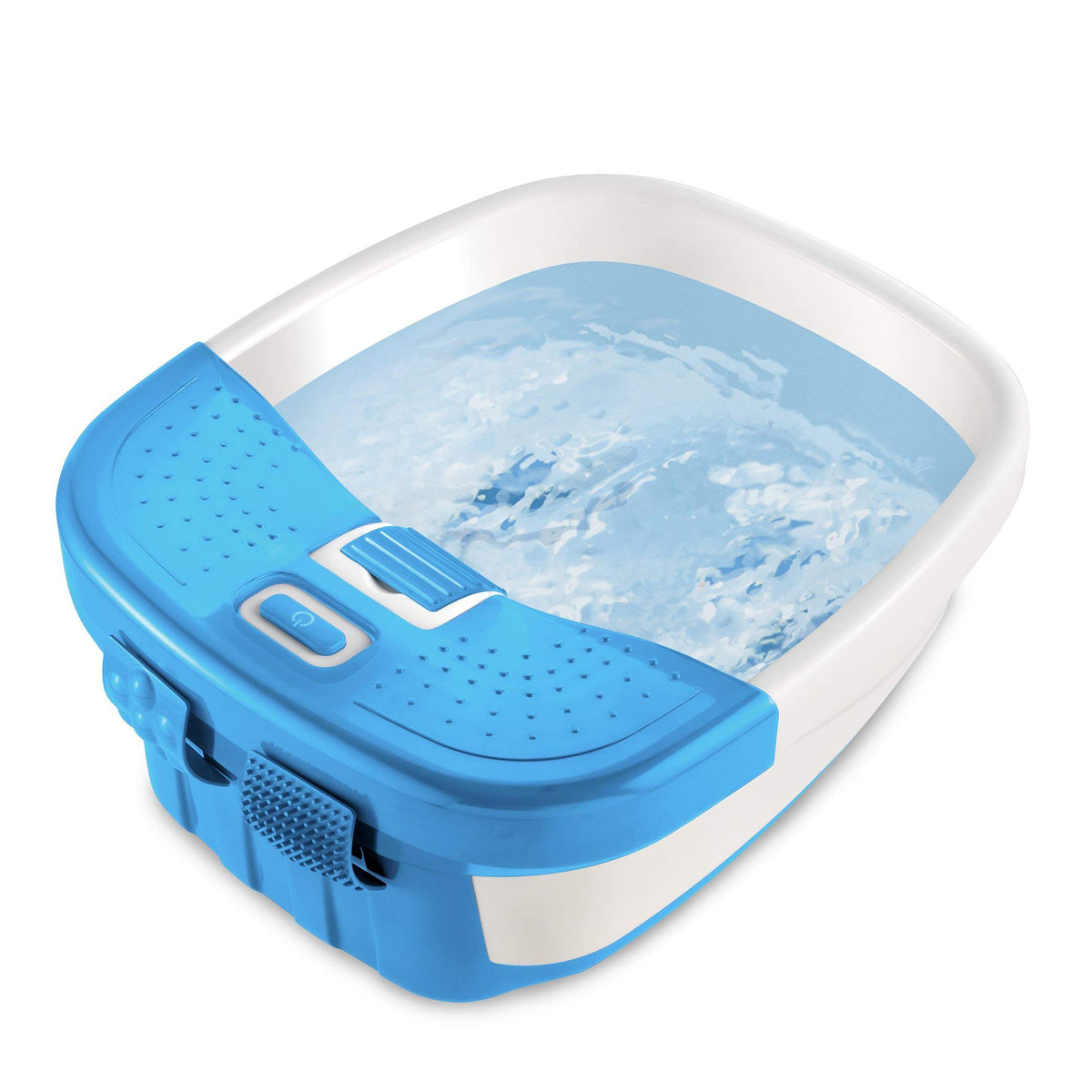 Homedics Bubble Bliss Deluxe Foot Spa With Heat & Massaging Arch, 3 Attachments, Blue