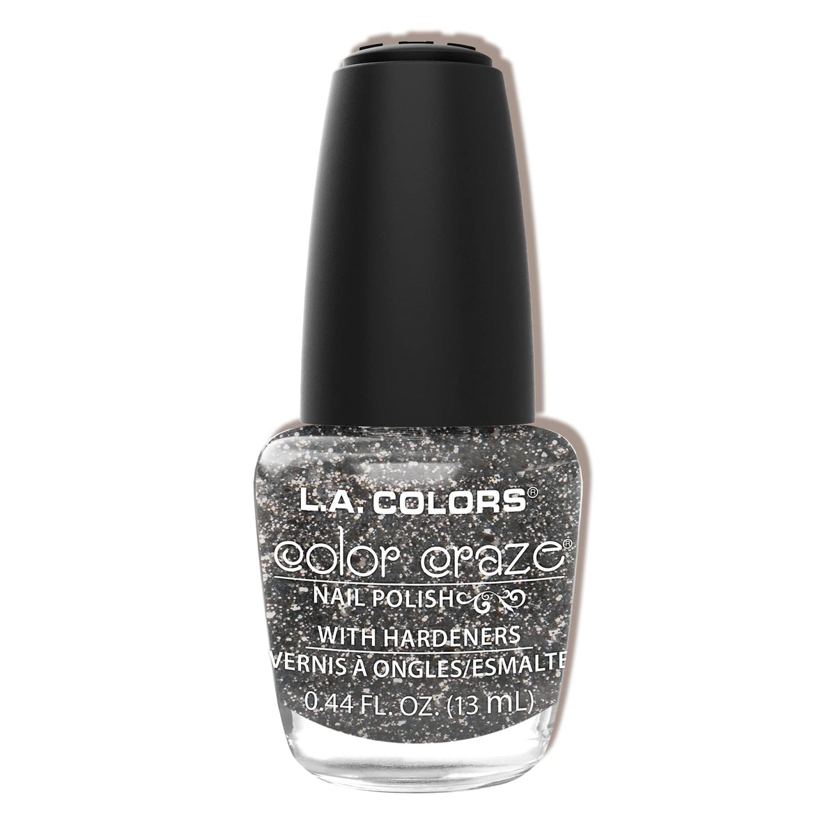 L.A. Colors Craze Nail Polish - Sparkling Diamonds, 0.44 Fl Oz, Long-Lasting Glitter Finish