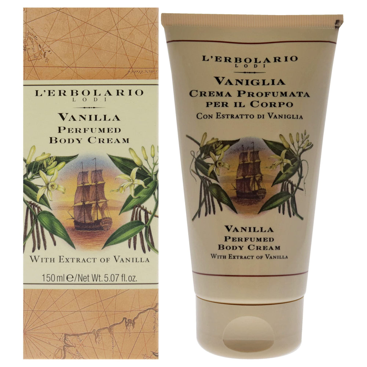 Vanilla Perfumed Body Cream By L'Erbolario, Unisex, 5.07 Oz Moisturizer