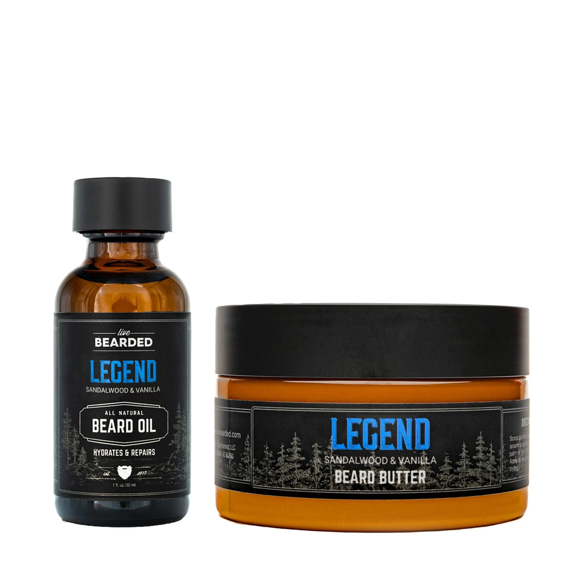 Live Bearded Beard Oil & Butter Kit - All-Natural, Shea Butter & Argan Oil, Made In Usa