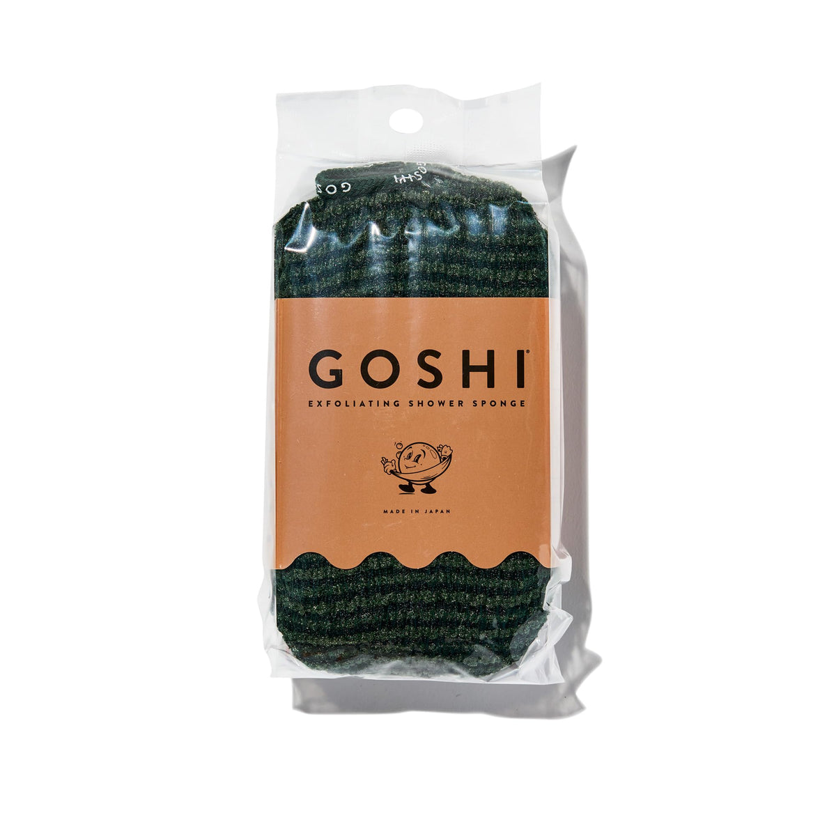 Goshi Exfoliating Shower Sponge - Rip-Resistant, Rapid-Drying Bath Sponge - Moss Green