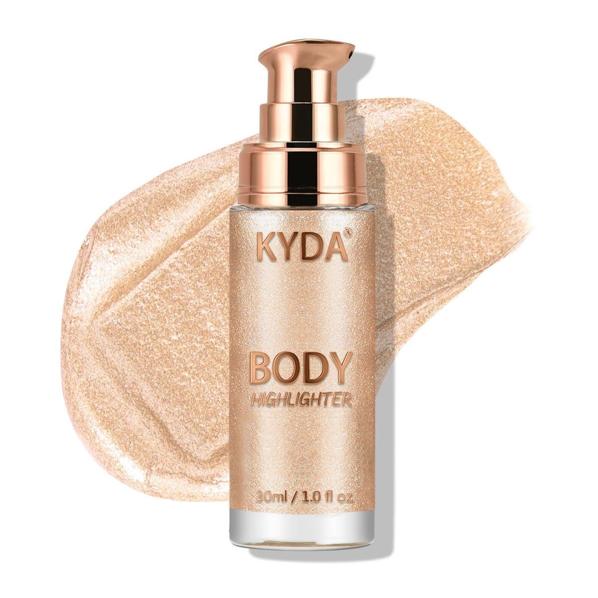 Ownest KYDA Body Luminizer, Waterproof Radiance Highlighter, 1 Fl. Oz, Rose Gold