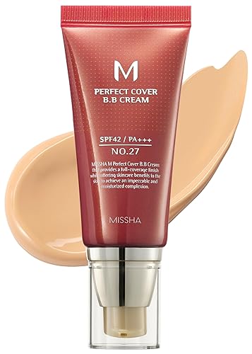 Missha M Perfect Cover Bb Cream No.27 Honey Beige Spf 42 - Tinted Moisturizer, 1.69 Fl Oz