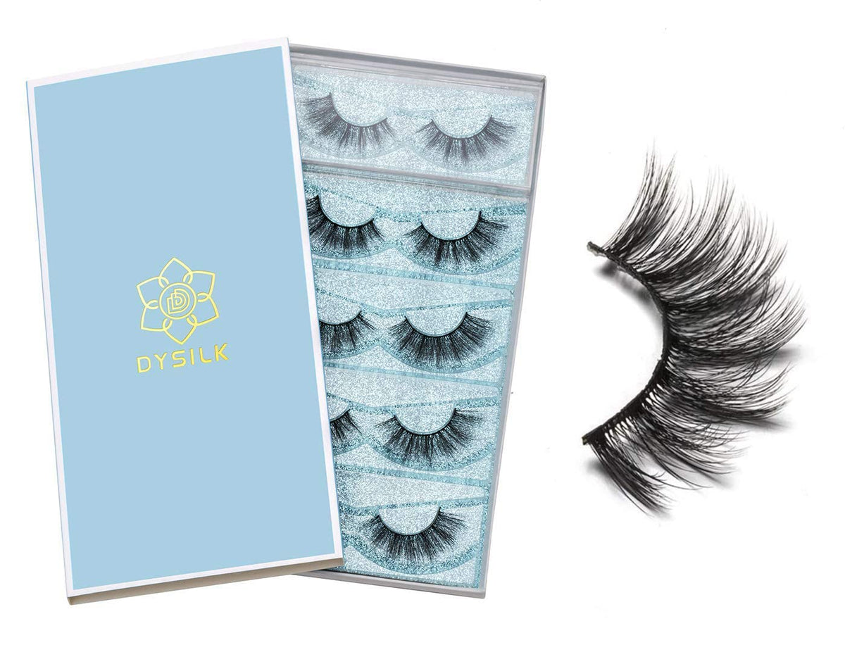 DYSILK 8 Pairs Fluffy Mink Lashes - Soft, Reusable Faux Mink Strip Lashes for Natural Look