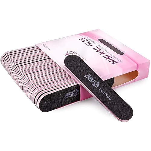 Pana 25Pcs Mini Nail Files - Double Sided 180/180 Grit Emery Board For Manicure & Pedicure