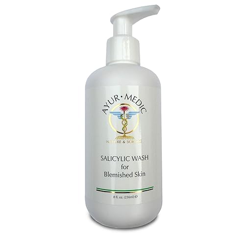 AYUR MEDIC Salicylic Wash for Blemished Skin - 8 Fl Oz Acne Control Cleanser