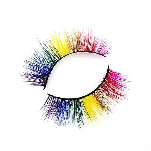 MISSLADY 16mm 3D Real Mink Rainbow Lashes - Colored Eyelash Strips (M3D-301