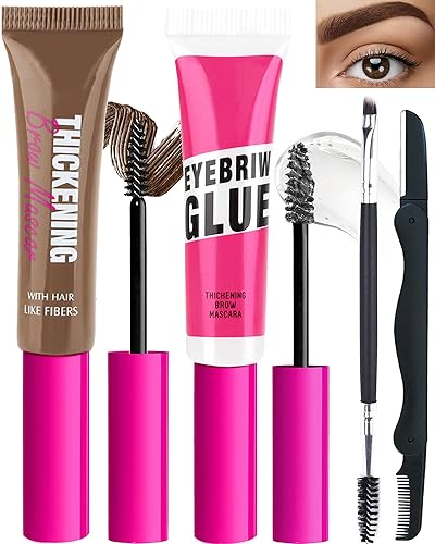 LYSdefeu Waterproof Tinted Brow Gel Kit - Brunctte Thickening Mascara & Clear Glue, Set 06