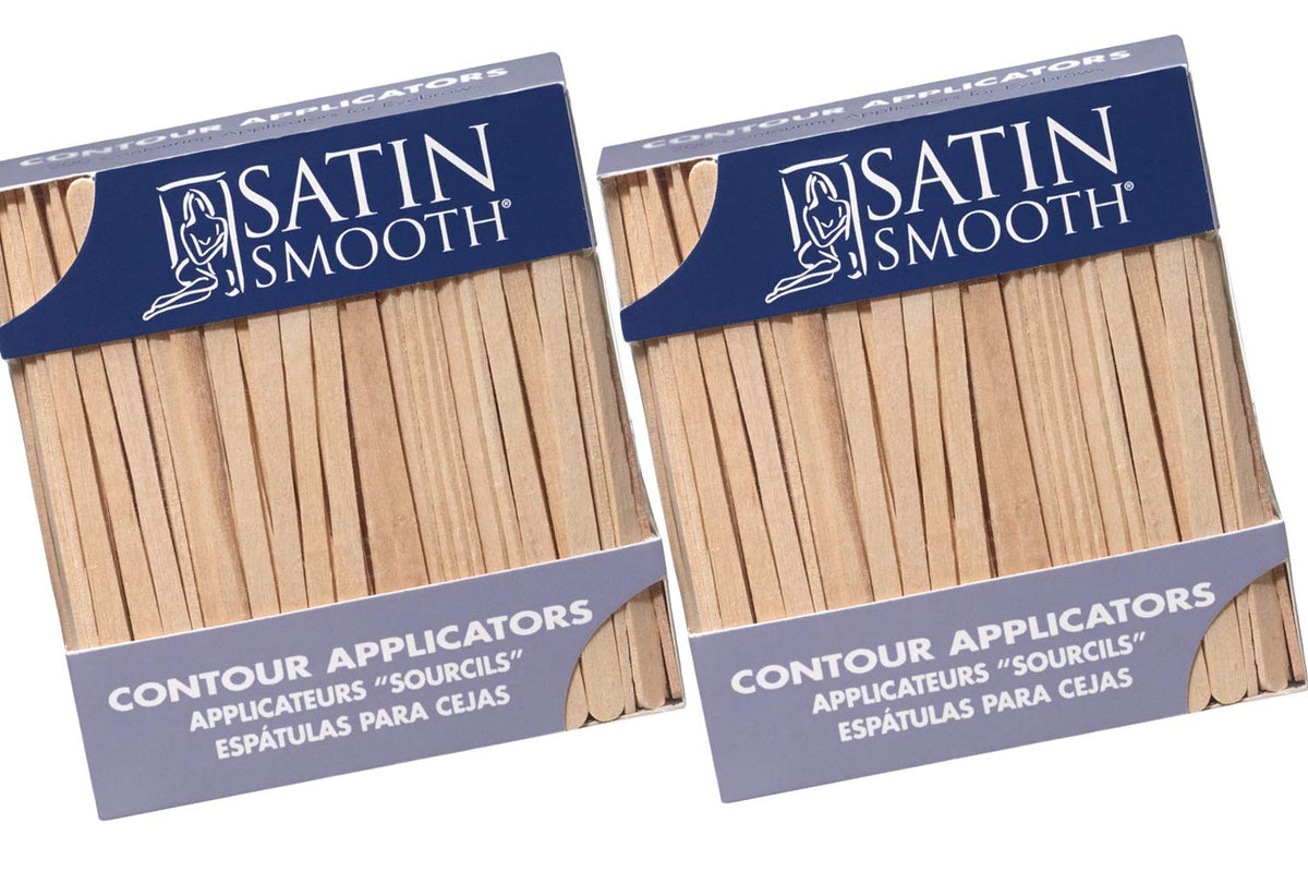 Satin Smooth Contour Applicators For Eyebrows & Facial Waxing, 200 Count (Pack Of 2)