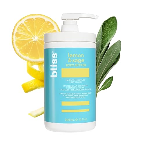 Bliss Body Butter - Lemon & Sage - 32 Fl Oz - Vegan Moisturizer For Dry Skin - Cruelty-Free