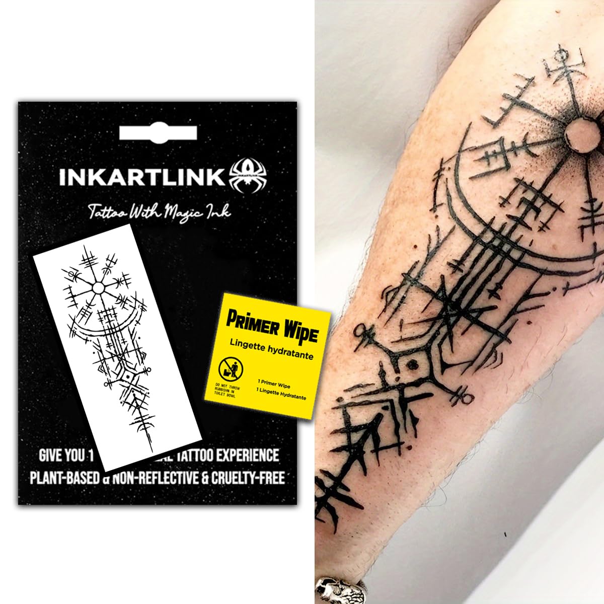 Inkartlink Semi Permanent Waterproof Tattoos - Unique Ancient Symbols Design, Large Size