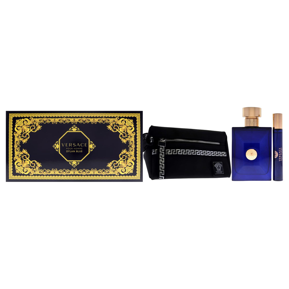 Versace Dylan Blue Men’S 3 Piece Gift Set - Eau De Toilette Spray & Travel Spray