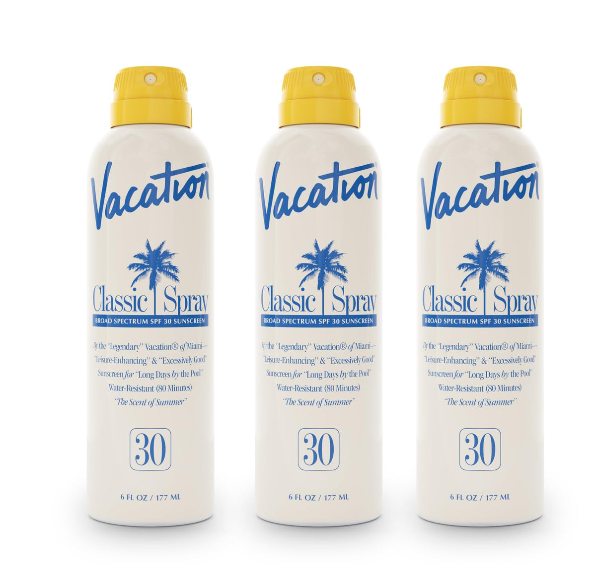 Vacation Sunscreen Spray Spf 30, Water-Resistant, Lightweight, 6 Fl Oz, Value Pack Of 3