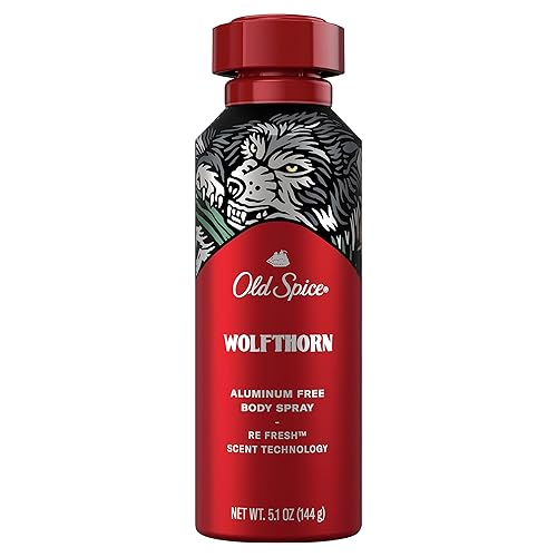 Old Spice Aluminum Free Body Spray For Men, Wolfthorn, 5.1 Oz - Long-Lasting Freshness