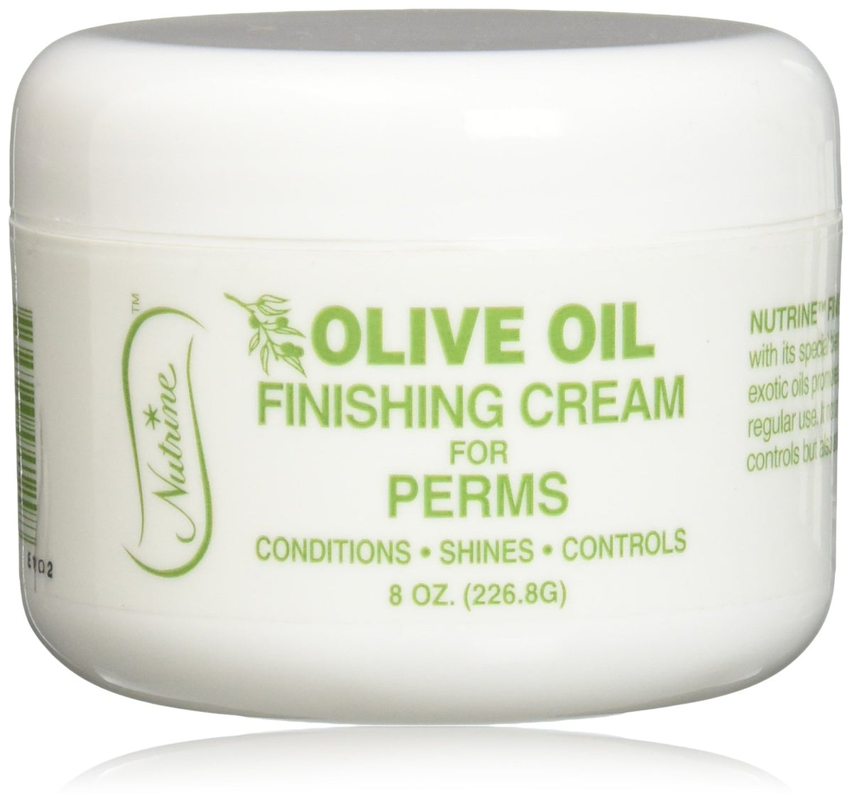 Nutrine Finishing Cream With Olive Oil For Perms, 8 Ounce - Hair Styling Treatment