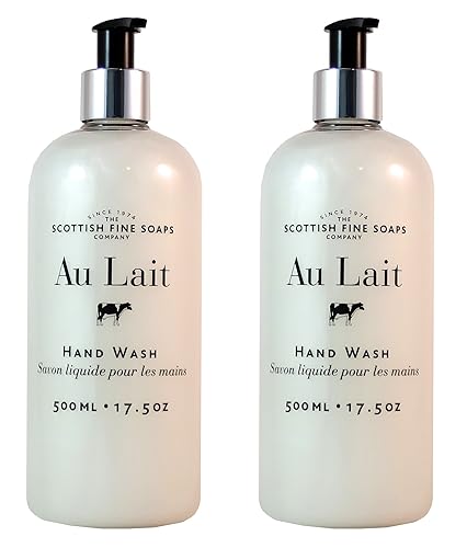 Scottish Fine Soaps Au Lait Liquid Hand Wash 500Ml - 2-Pack, Moisturizing & Nourishing Formula