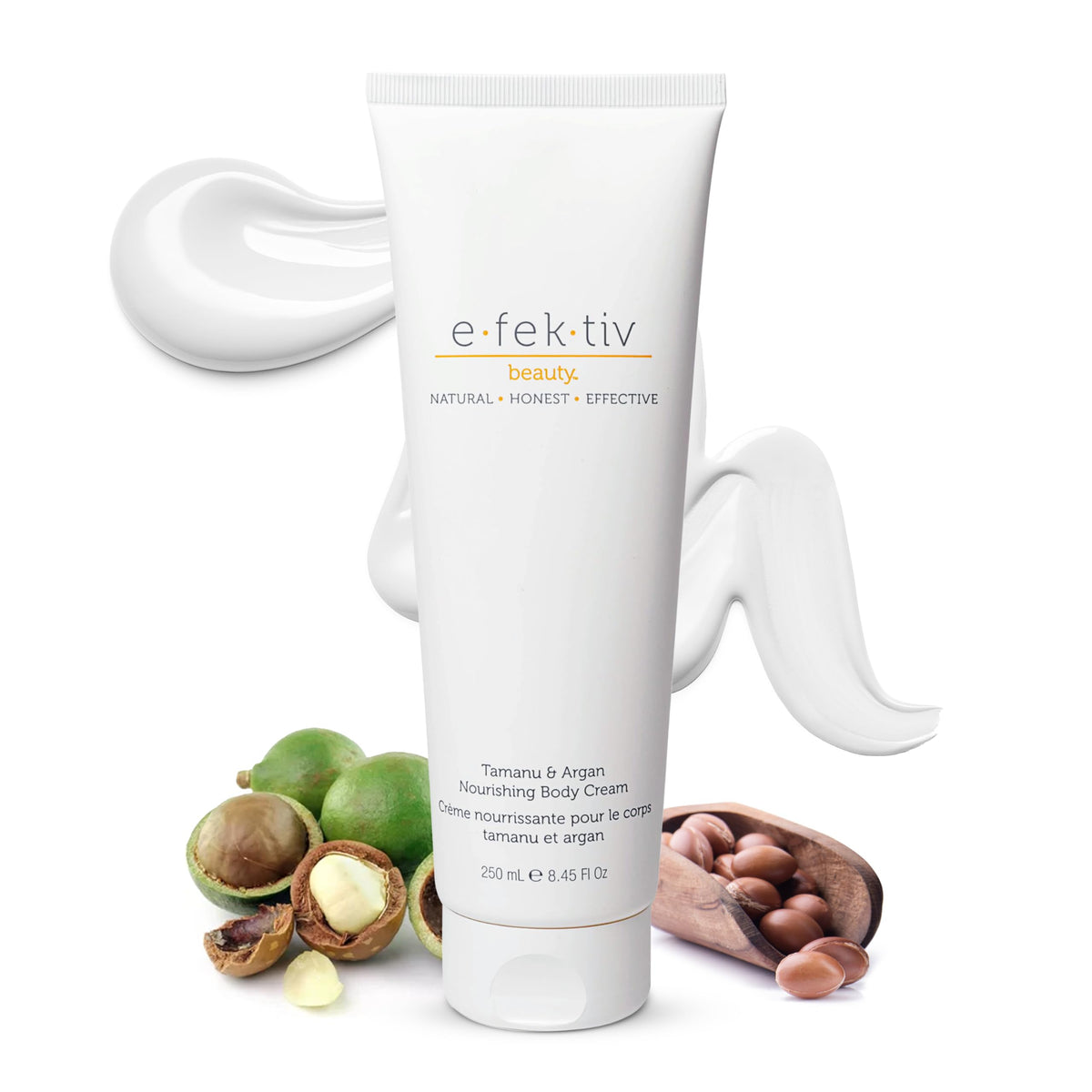 efektiv beauty Tamanu and Argan Nourishing Body Cream  Deep Hydrating Moisturizer  Rejuvenates Dry and Dehydrated Skin  Veg