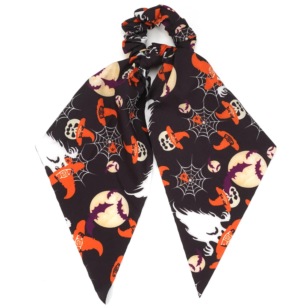 Budsmile Halloween Hair Ties - Spooky Witch Hat & Bat Scrunchies, Pumpkin & Moon Hair Bows