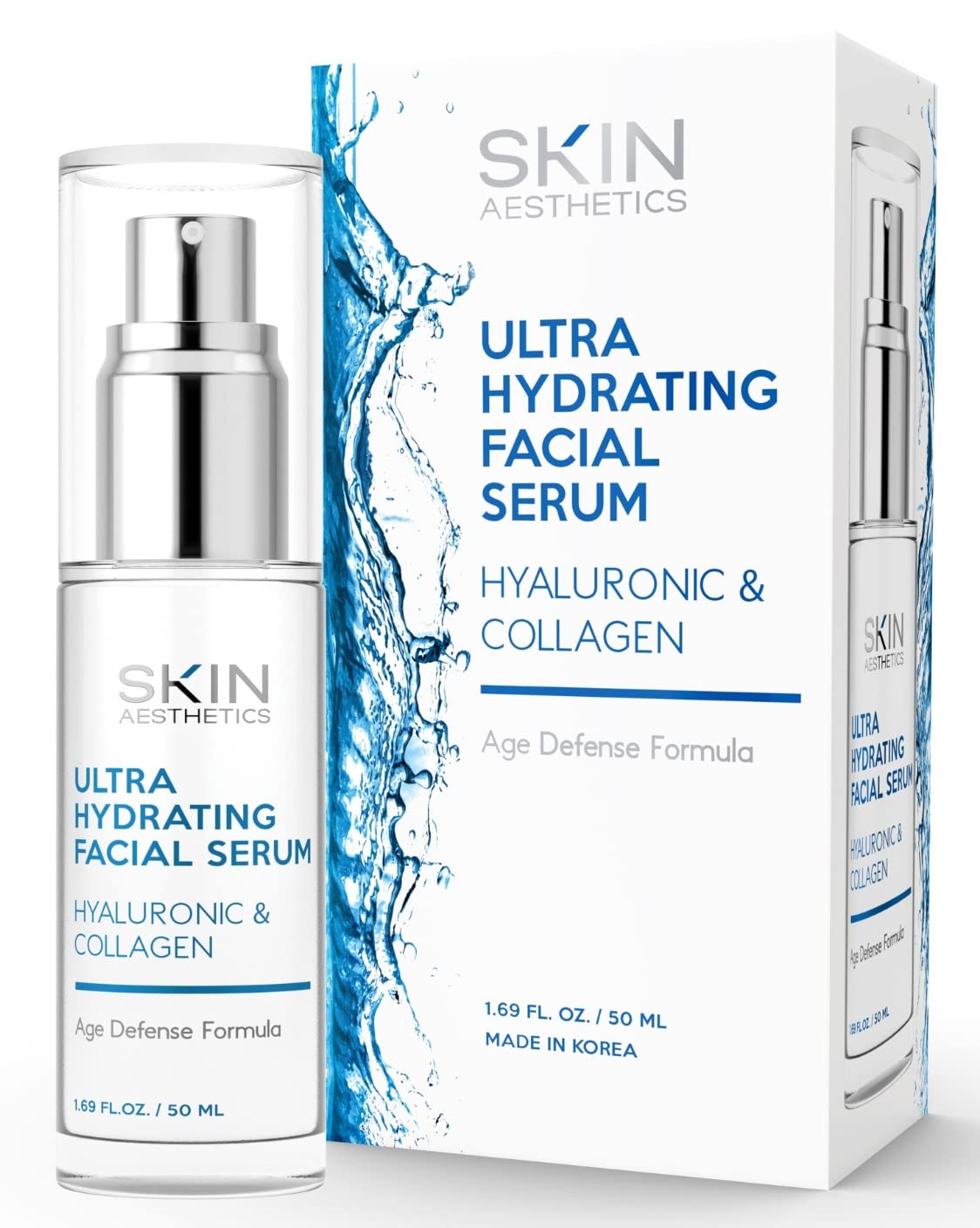 Skin Aesthetics Hyaluronic Acid & Collagen Serum - Anti-Aging, Hydrating, 1.69 Oz