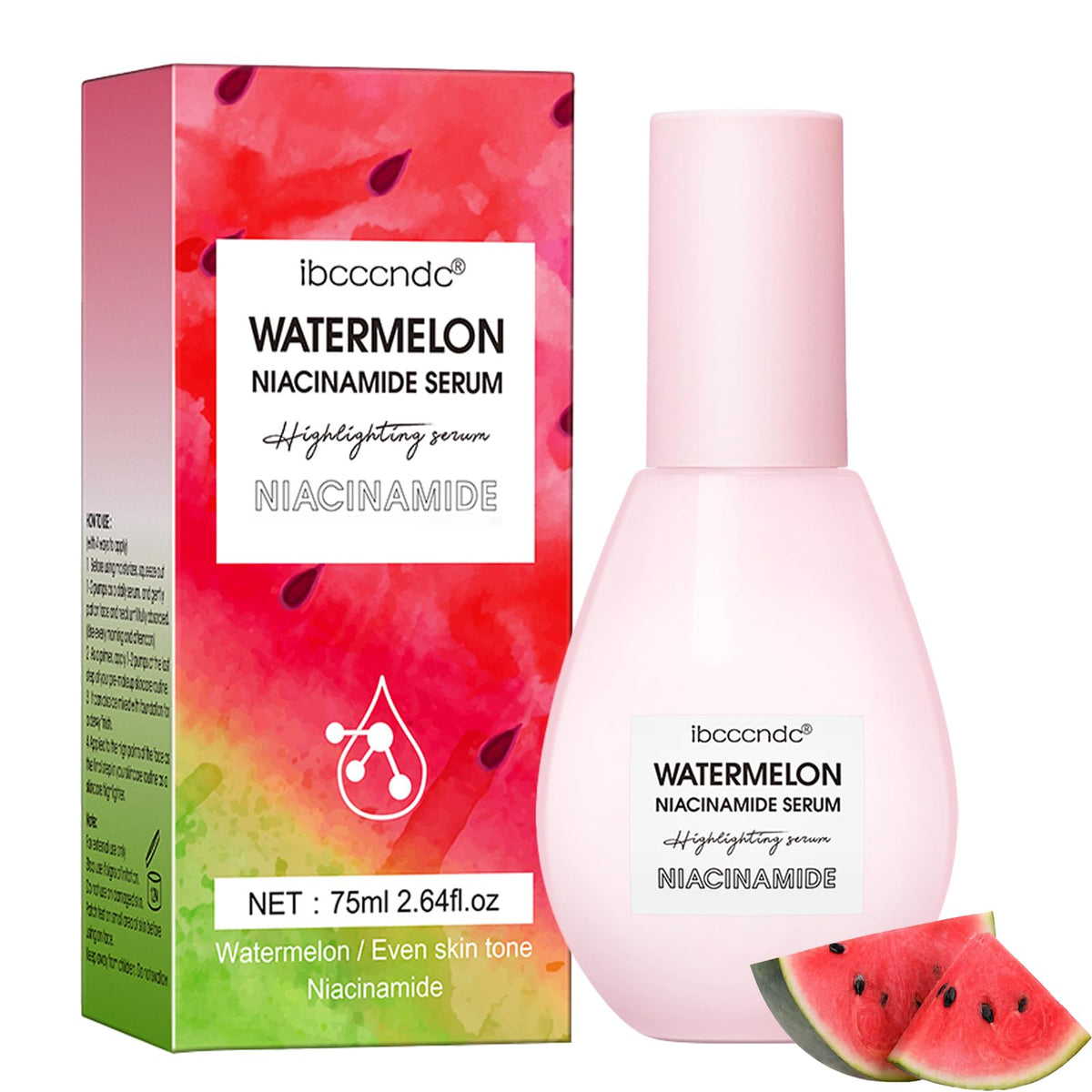 Fairytalespace Watermelon Niacinamide Serum - Hydrating Makeup Primer & Pore Minimizer, 75Ml