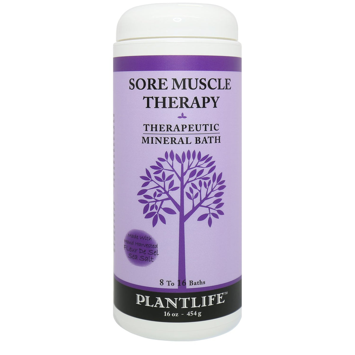 Plantlife Sore Muscle Therapy Bath Salts - Natural Aromatherapy, 16 Oz, Made In California