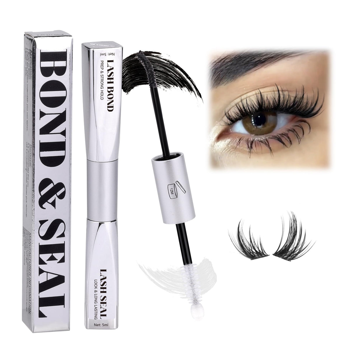 Mavphnee Bond And Seal Lash Glue - Strong Hold Waterproof Adhesive For Diy Eyelash Extensions