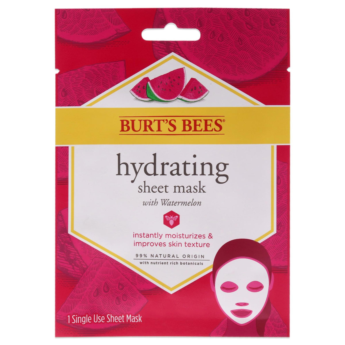 Burts Bees Hydrating Sheet Mask With Watermelon 1 Pc