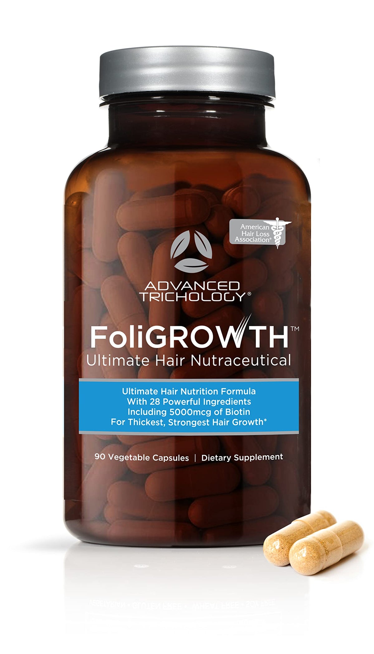 Advanced Trichology Foligrowth™ Hair Growth Supplement - Thicker, Fuller Hair, 90 Count