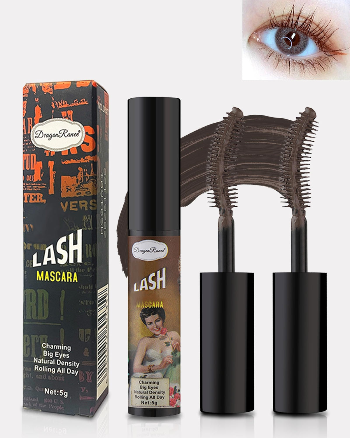 Lestpola Brown Tubing Mascara - 2Pcs Waterproof Voluminous Lengthening For Stunning Lashes