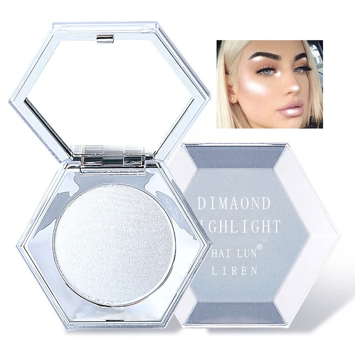 Zarics Shimmering Body Highlighter Palette - Pearl White Glitter For Face & Body Makeup