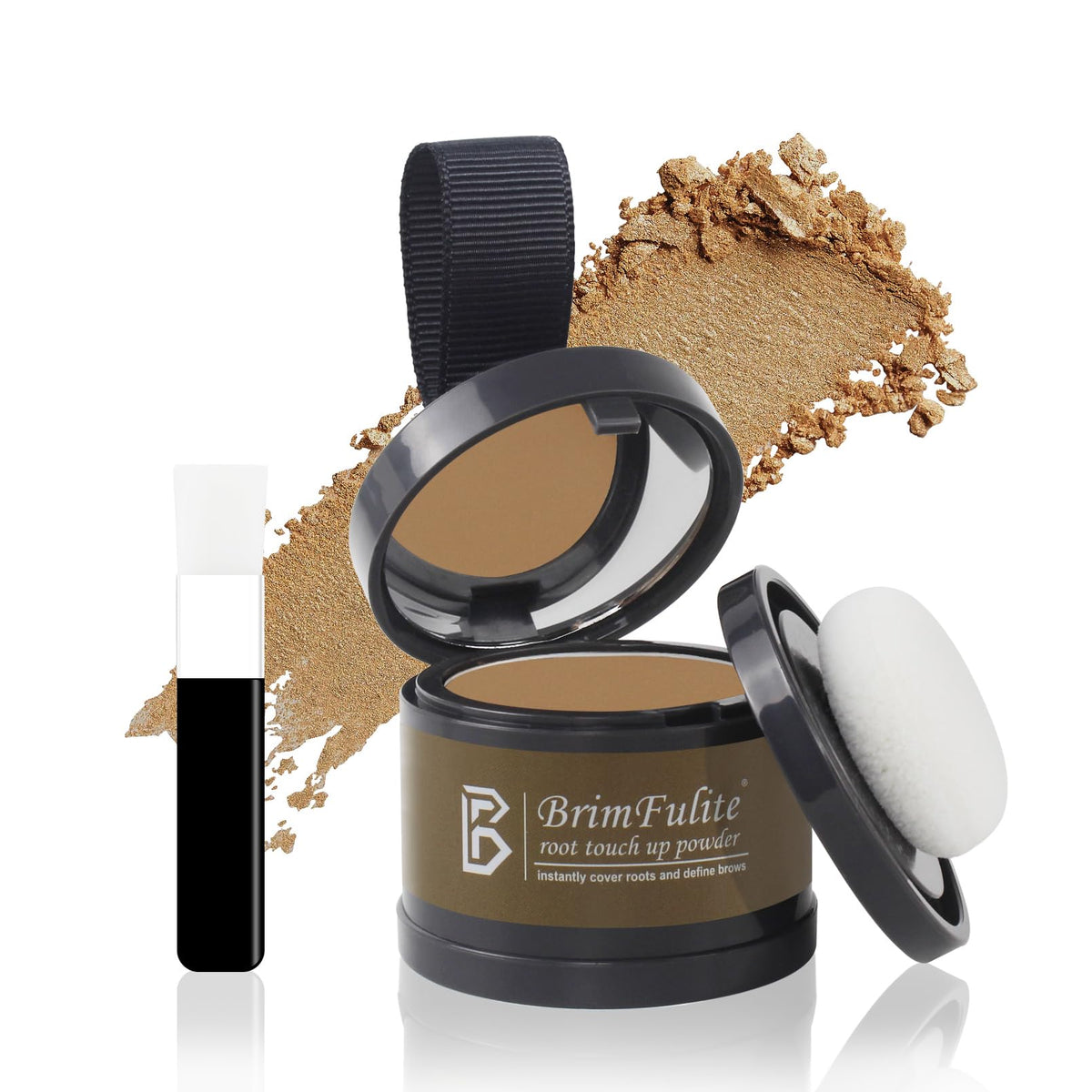 Brimfulite Hair Root Touch Up Powder, Dark Blonde, 0.14 Oz, Windproof & Sweatproof