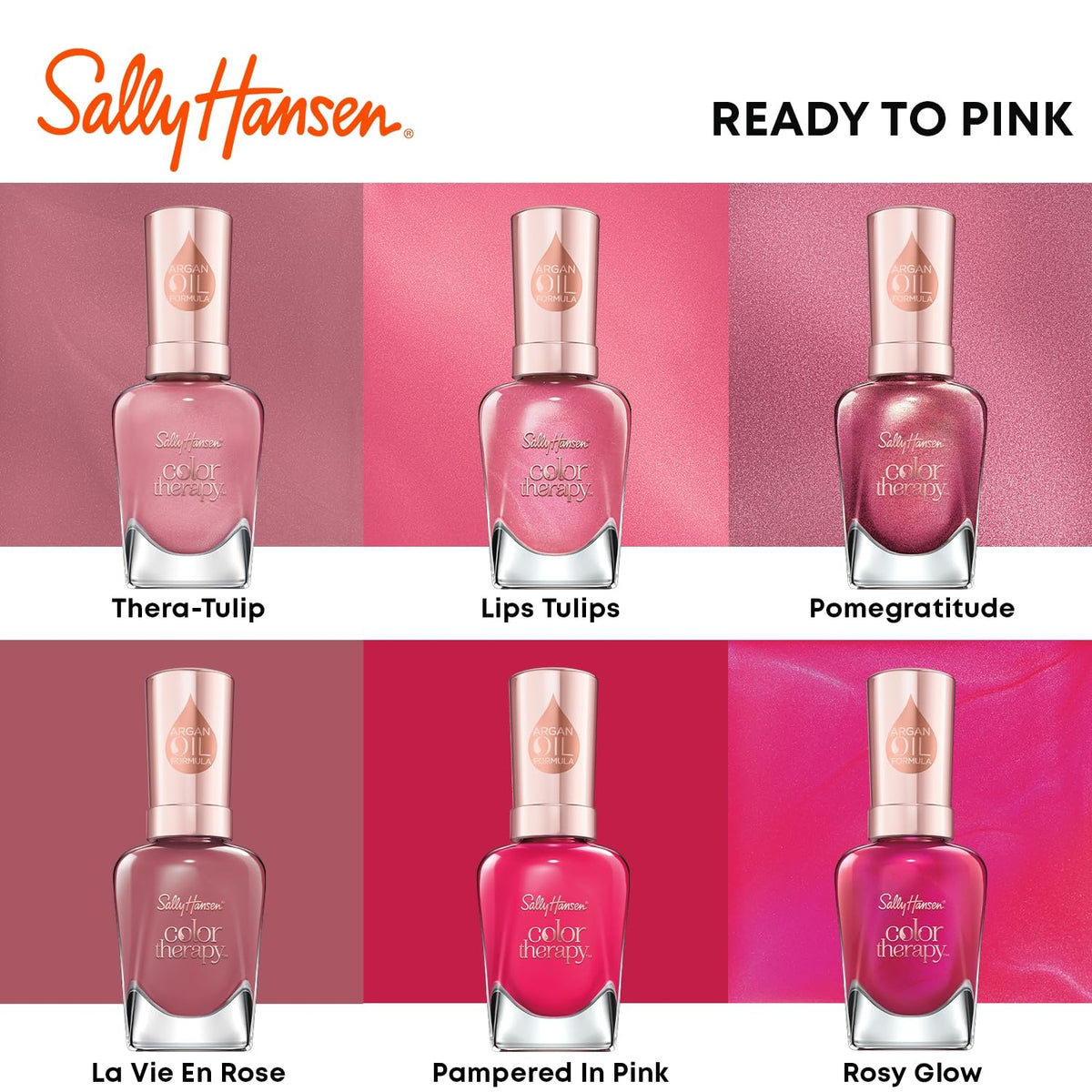 Sally Hansen Color Therapy Nail Polish - Rosy Glow, 0.5 Fl Oz, Long-Lasting Shine