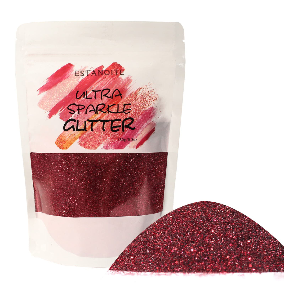 Estanoite 150g Holographic Ultra Fine Glitter - Rosewood Red for Resin, Crafts, Nail Art