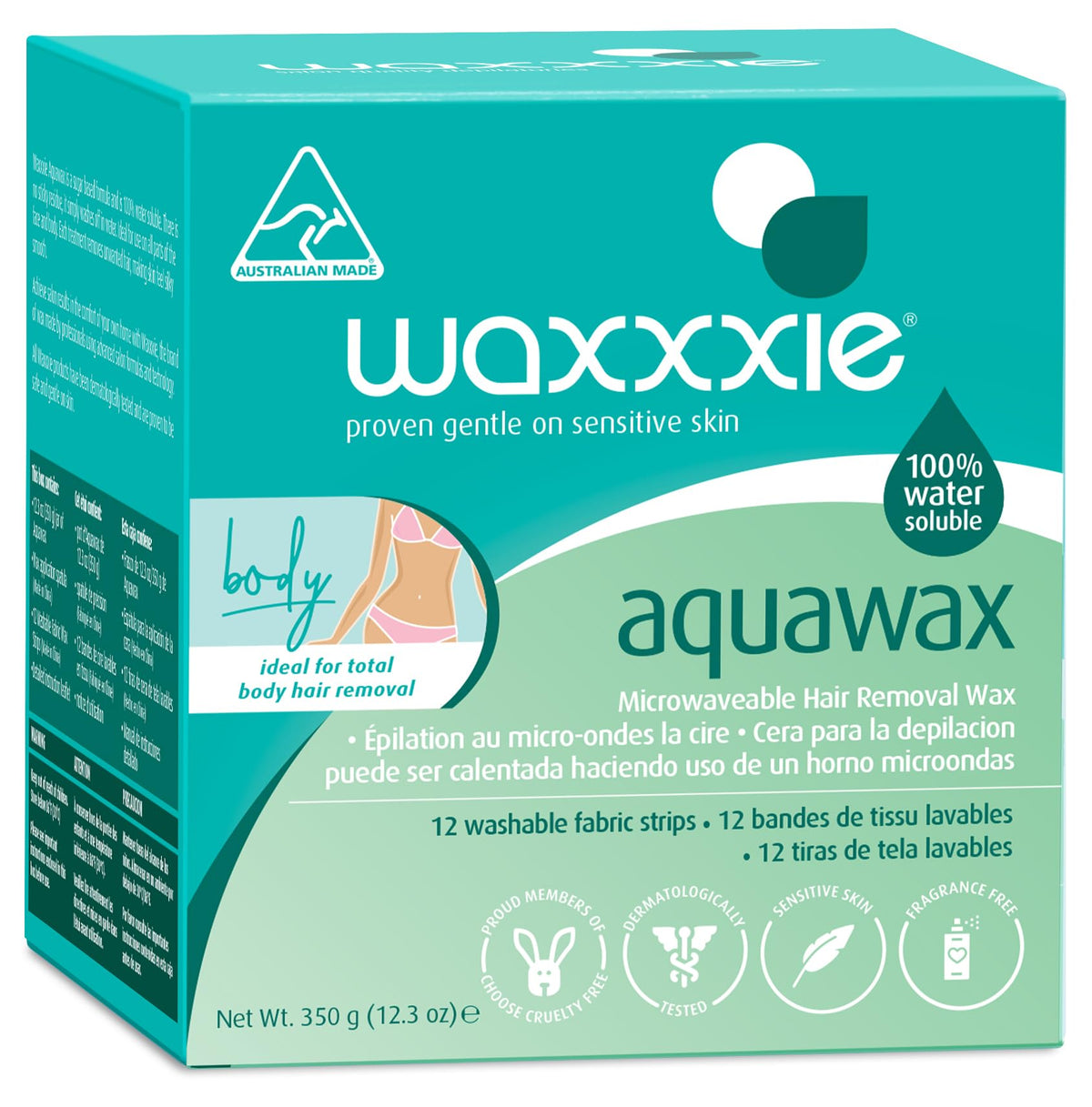 Waxxxie Aqua Wax 13.5 Oz - Water Soluble Strip Wax For Effortless Hair Removal, Salon Quality