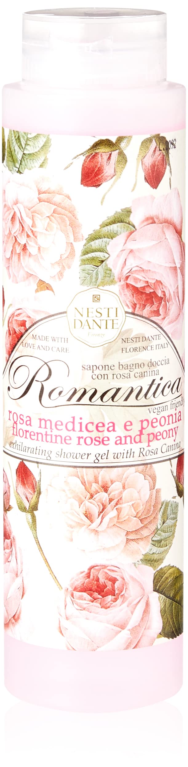 Nesti Dante Romantica Rose & Peony Bath & Shower Gel, 300 Ml - Floral Body Wash