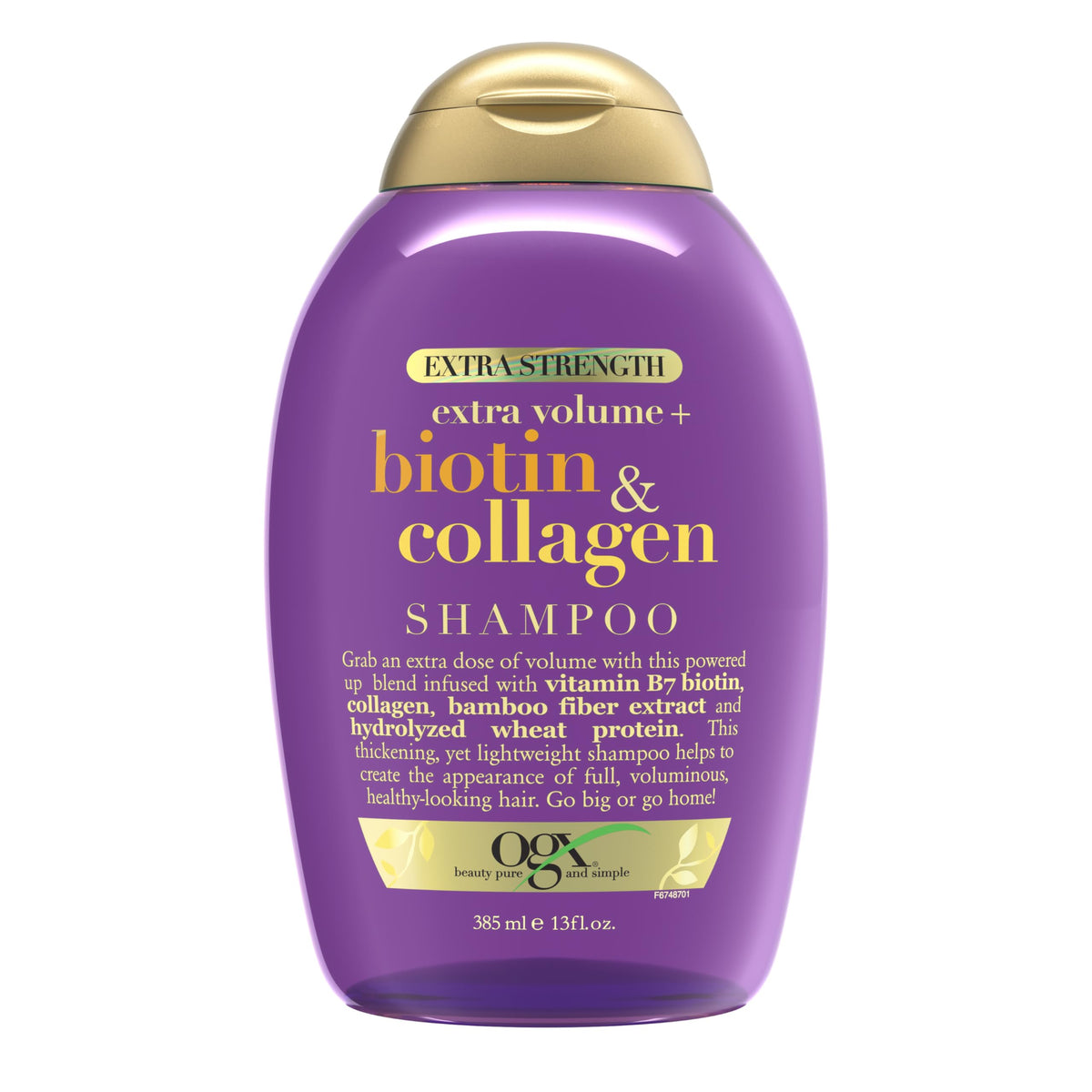 Ogx Thick & Full Biotin Collagen Shampoo, Sulfate-Free, 13 Fl Oz - Volumizing For Fine Hair