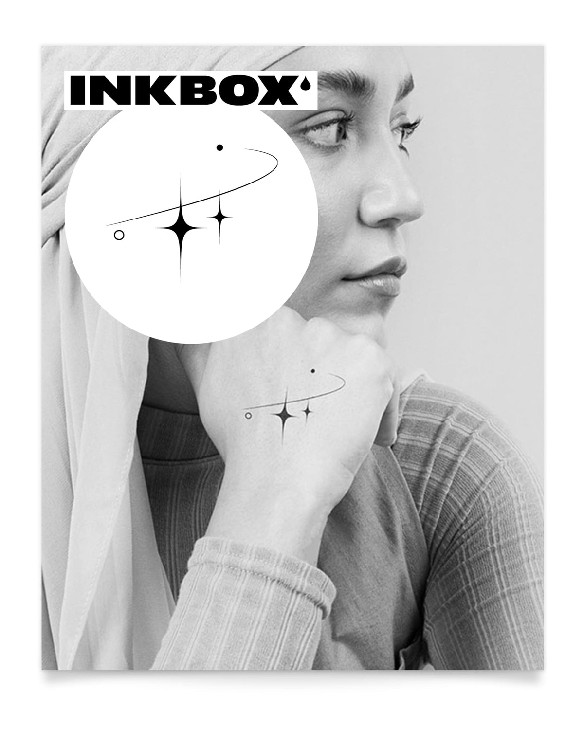 Inkbox Semi-Permanent Temporary Tattoo - Water-Resistant, Easy Application, 3X3 In, Collimation