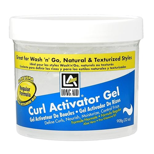 Ampro Long-Aid Activator Gel With Aloe Vera & Vitamin B - Defines Curls, 32 Oz