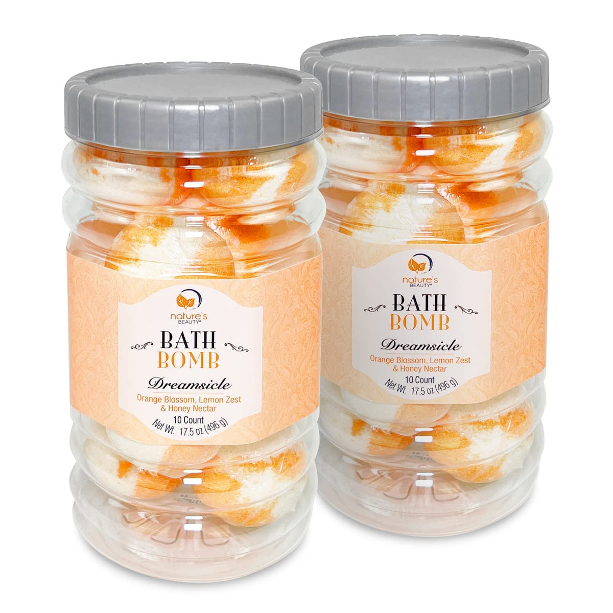 Nature'S Beauty Dreamsicle Bath Bomb Gift Set - 10 Ct, Orange Blossom, Lemon Zest, Honey Nectar