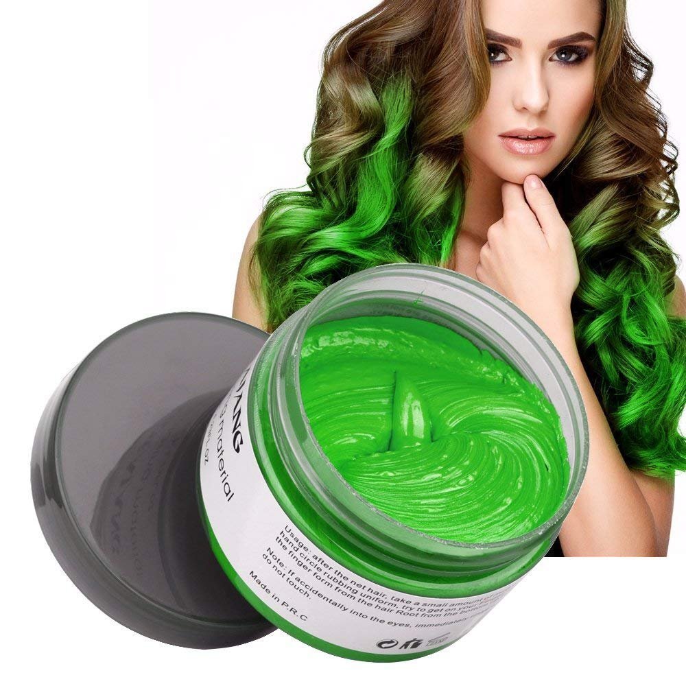 Beeshine Hair Coloring Wax - Fresh Green Matte Hairstyle Pomade For Kids & Adults