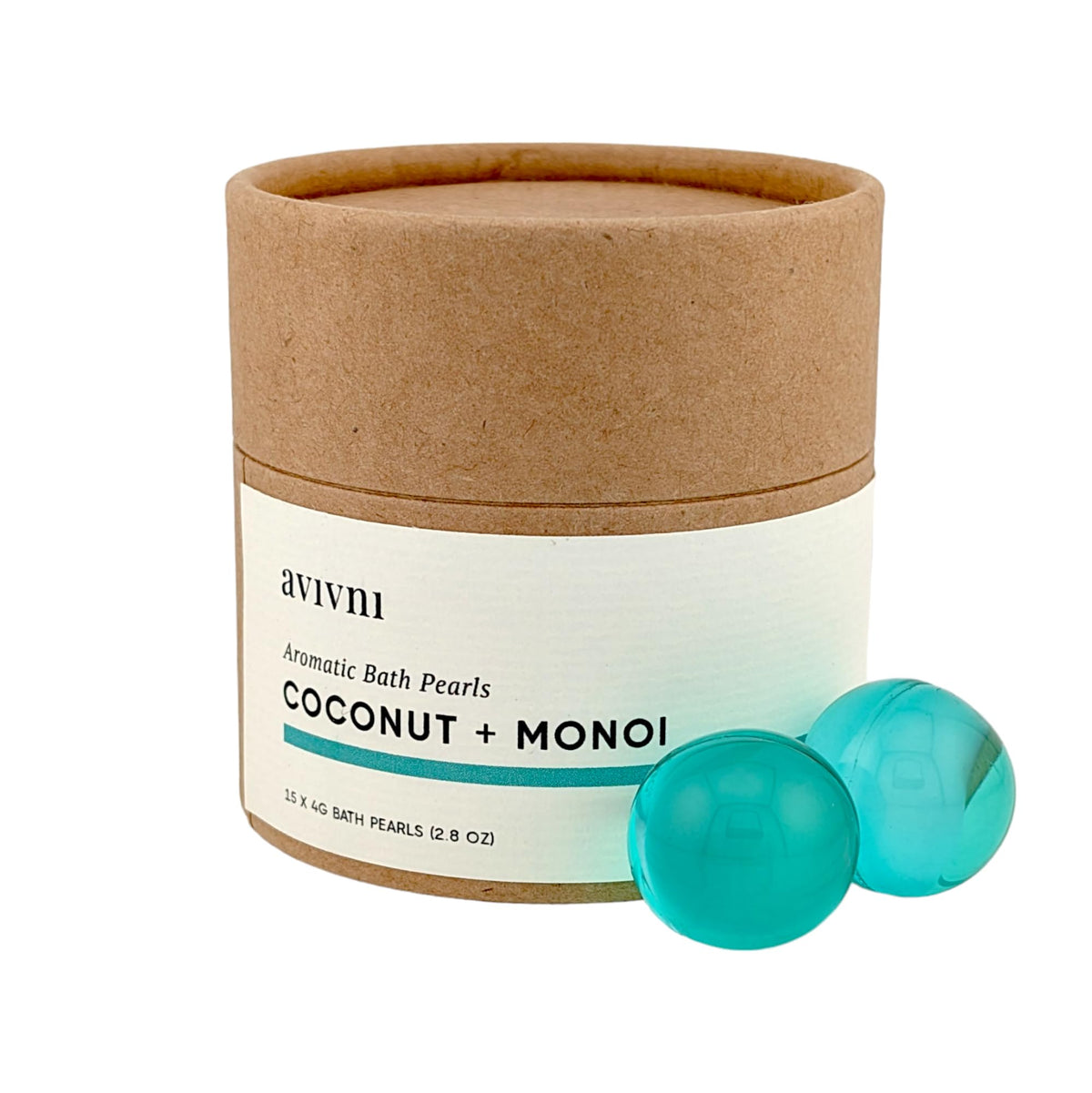 Avivni Moisturizing Bath Oil Beads - Coconut & Monoi Oil, Tropical Scent, 15 Pearls, 2