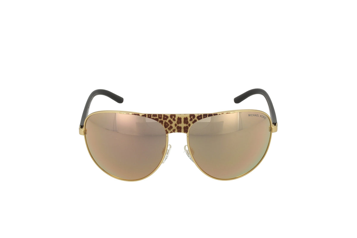 Michael Kors Sadie Ii Pilot Sunglasses Black Gold/Leopard 62Mm Lens Size