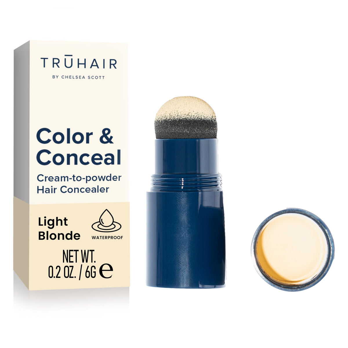 Truhair Color & Conceal Waterproof Root Touch Up - Gray Coverage, Light Blonde, 0.2 Oz