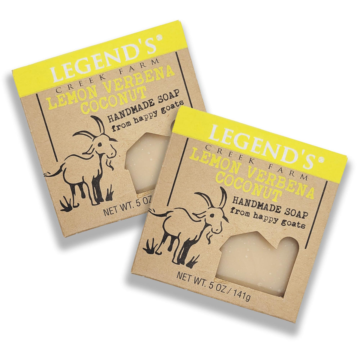 Legend'S Creek Goat Milk Soap - Moisturizing Cleansing Bar, Lemon Verbena Coconut, 5Oz (Pack Of 2)